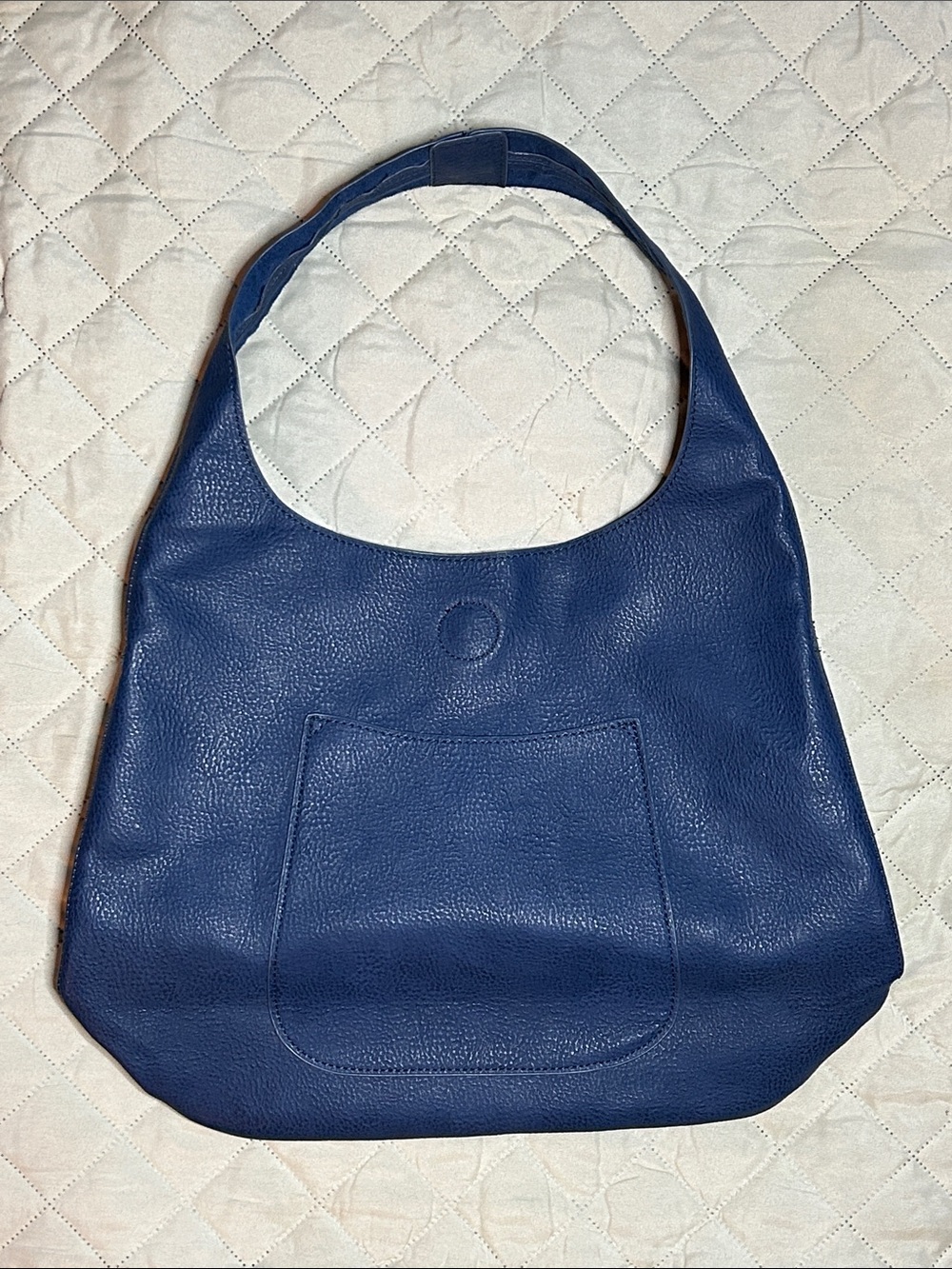 Navy Leather Hobo Purse